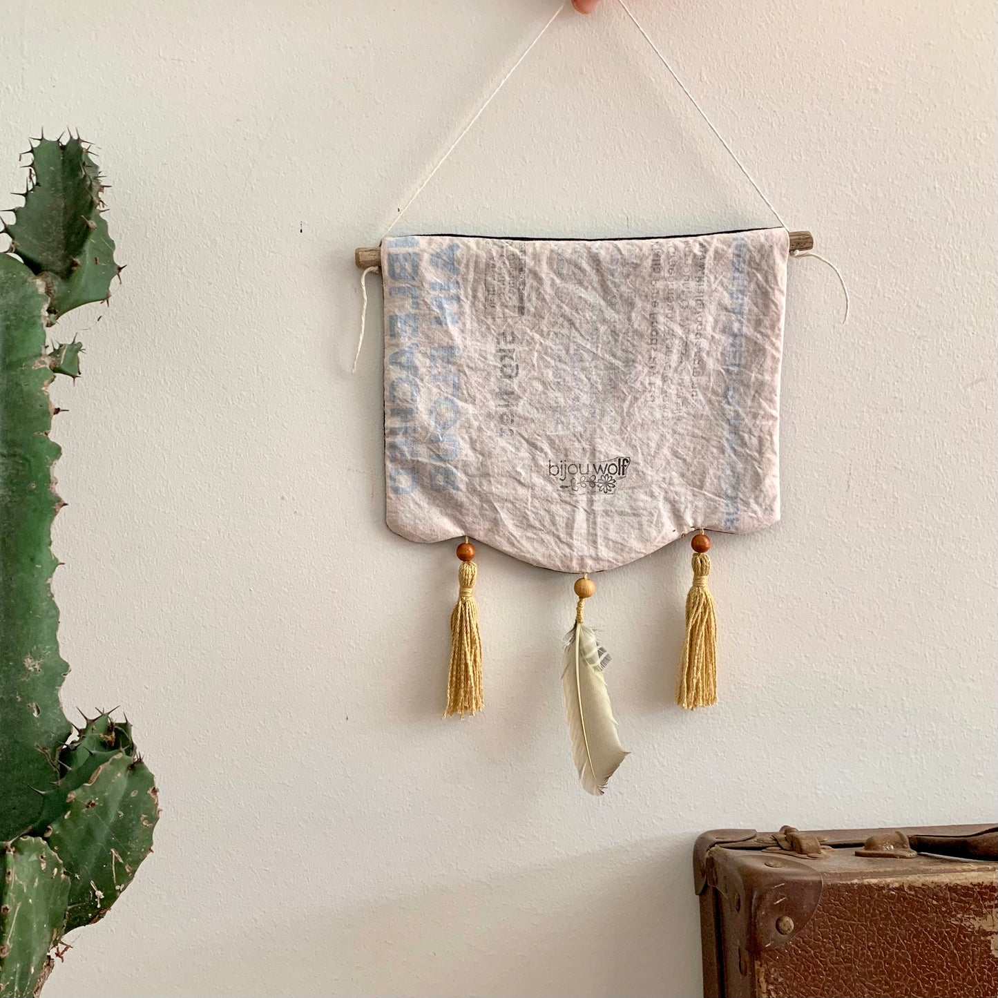 Wild daisy block printed wall hanging