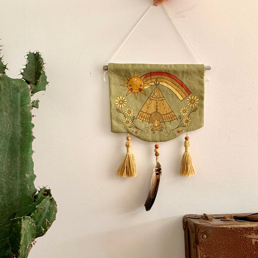 Tee pee wall hanging