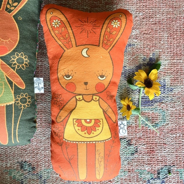 Sunshine sunflower bunny rabbit pillow friend