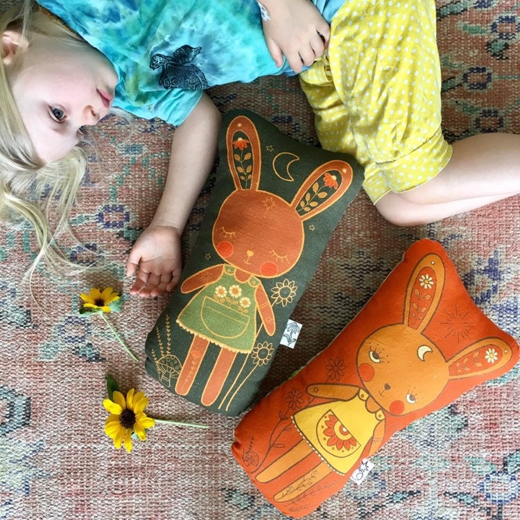 Moonlight celestial bunny rabbit pillow