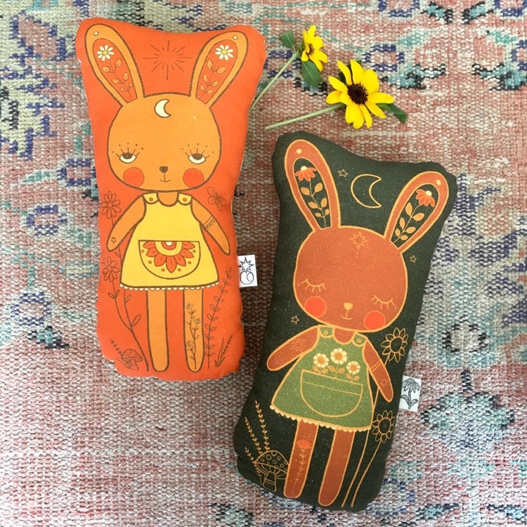 Sunshine sunflower bunny rabbit pillow friend
