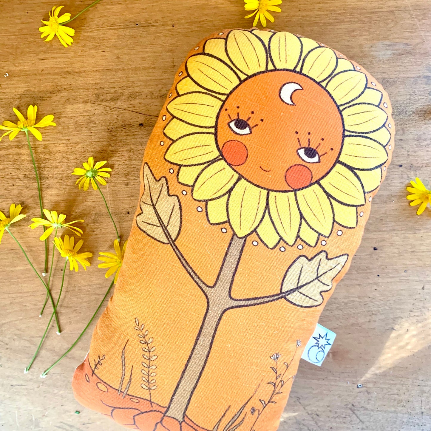 Sunflower friend linen bohemian pillow