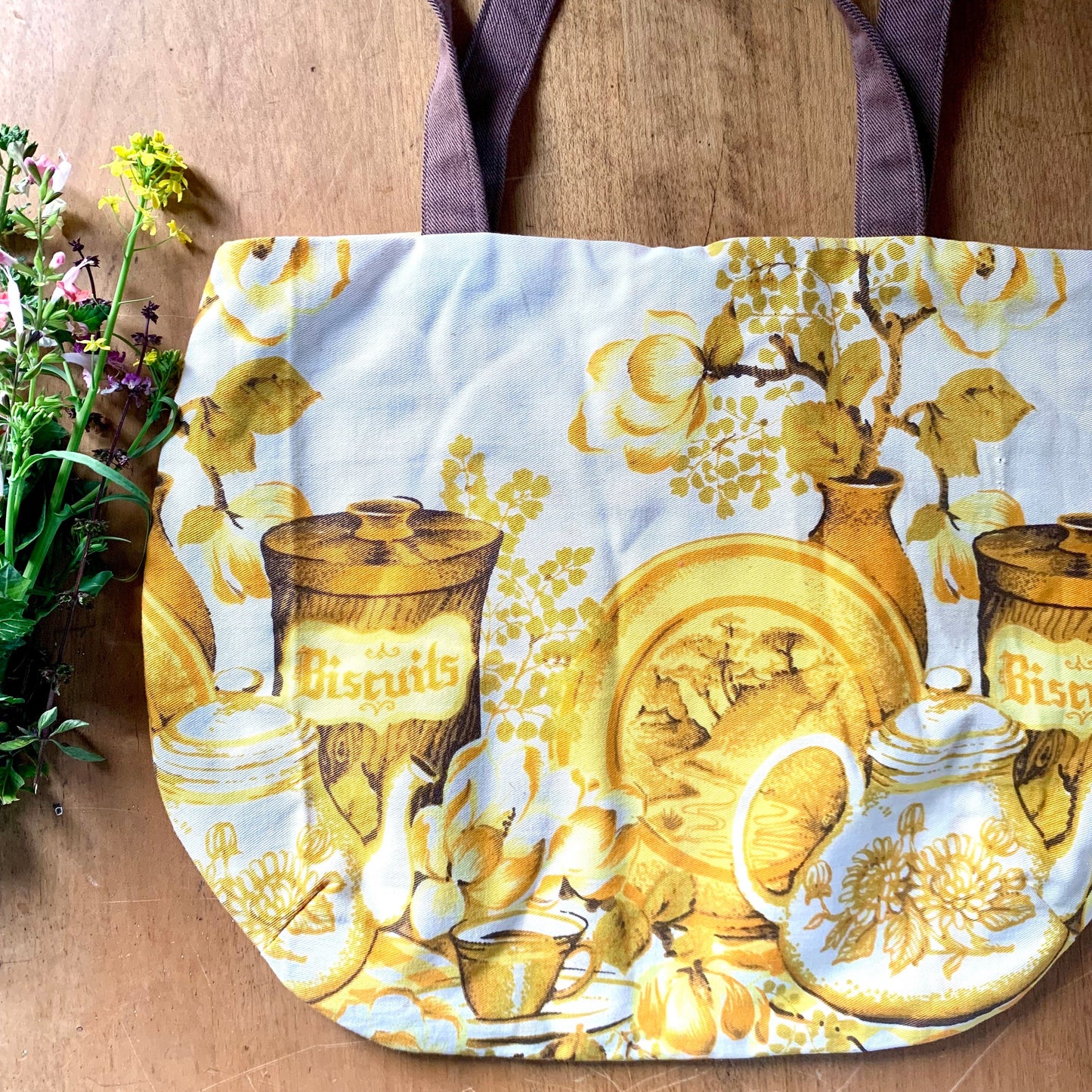 Vintage fabric tote bag