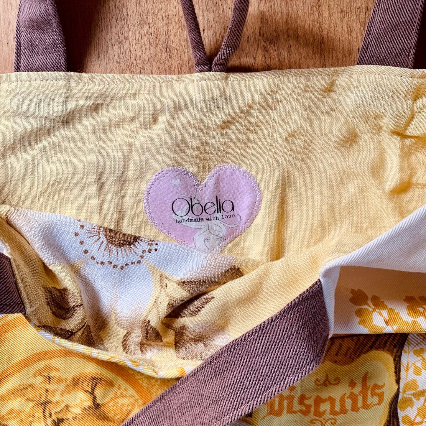 Vintage fabric tote bag