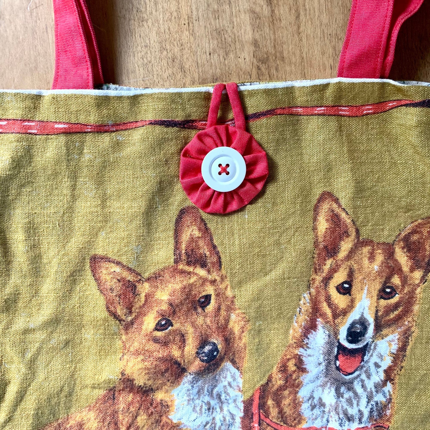 Vintage fabric tote bag